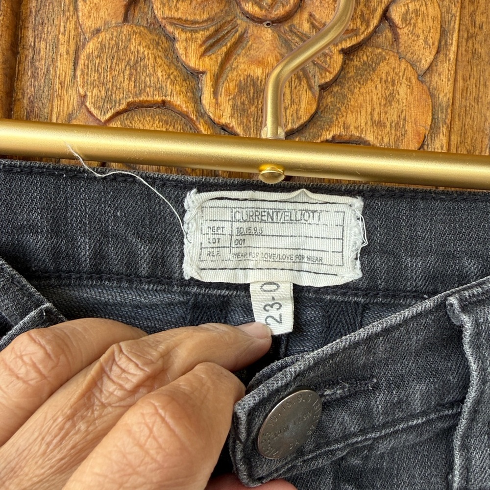 Bundle of 2x Current/Elliott Dark Wash + Black Denim Jeans Size 23 - Picture 10 of 13